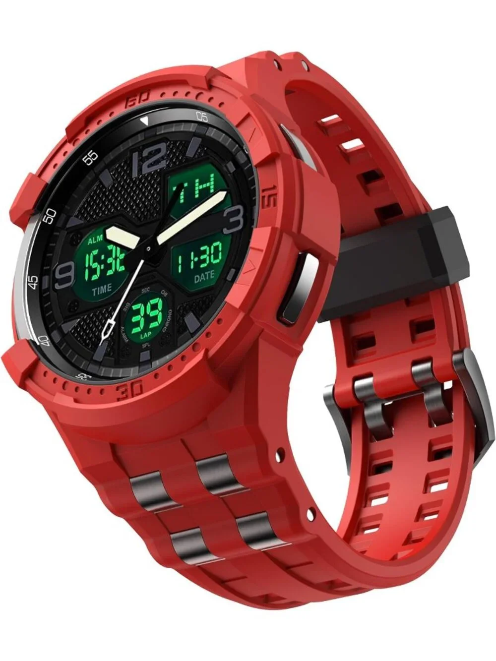 Men's All Red Analog Quartz Compatible Samsung Galaxy Classic LED Digital Watch